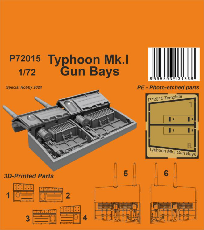 P72015 Typhoon Mk.I Gun Bays Correction Set 1/72  / for Airfix kit