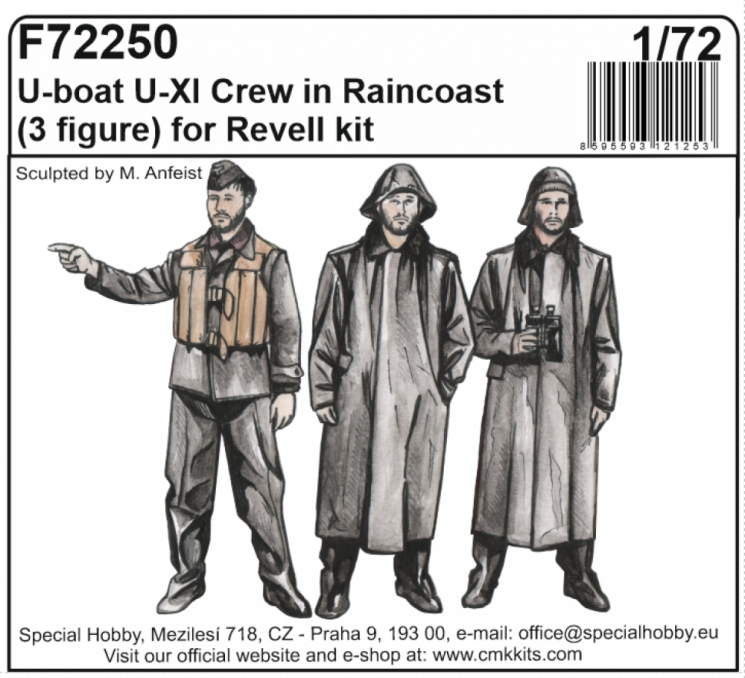 129-F72250 U-Boat U-IX Crew with Raincoats for Revell ki 1/72