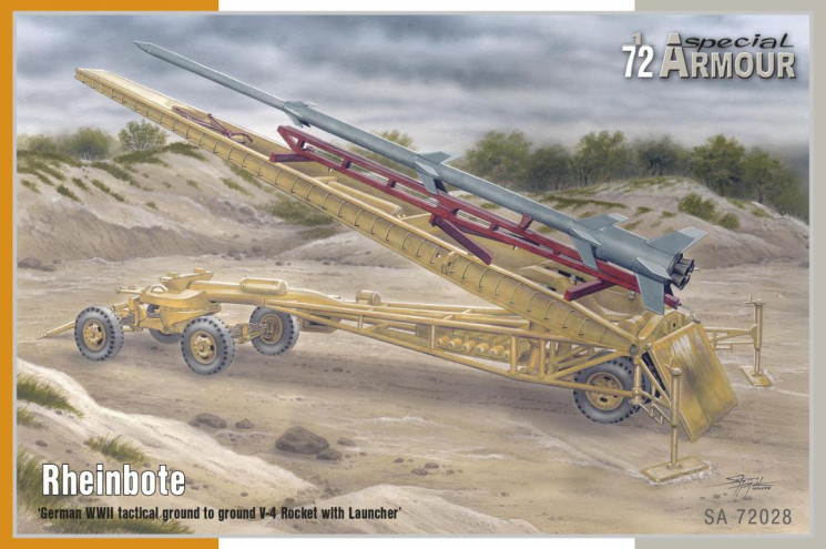 SA72028 Rheinbote Німецька тактична ракета V-4 з пусковою установкою 1/72