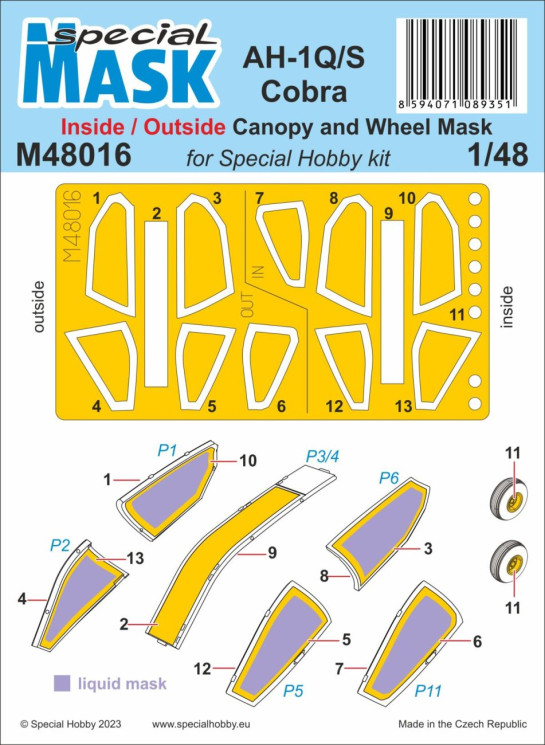 100-M48016 AH-1Q/S Cobra MASK 1/48