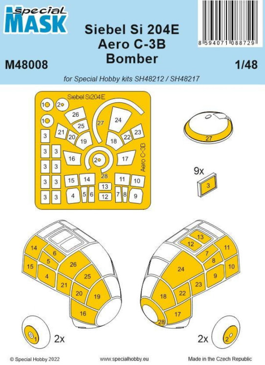 M48008 Маски Siebel Si 204E/Aero C-3B Bomber  1/48
