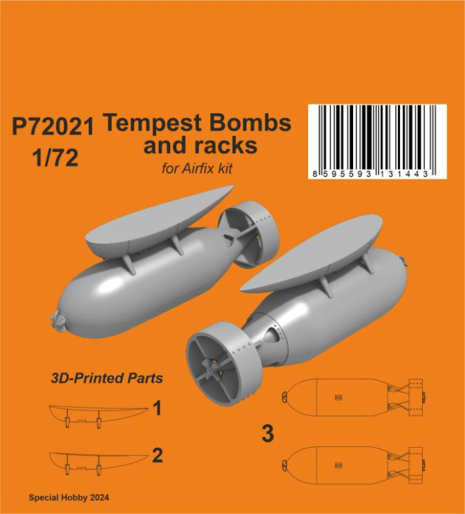 P72021 Tempest Bombs (1000 Lb) and racks 1/72