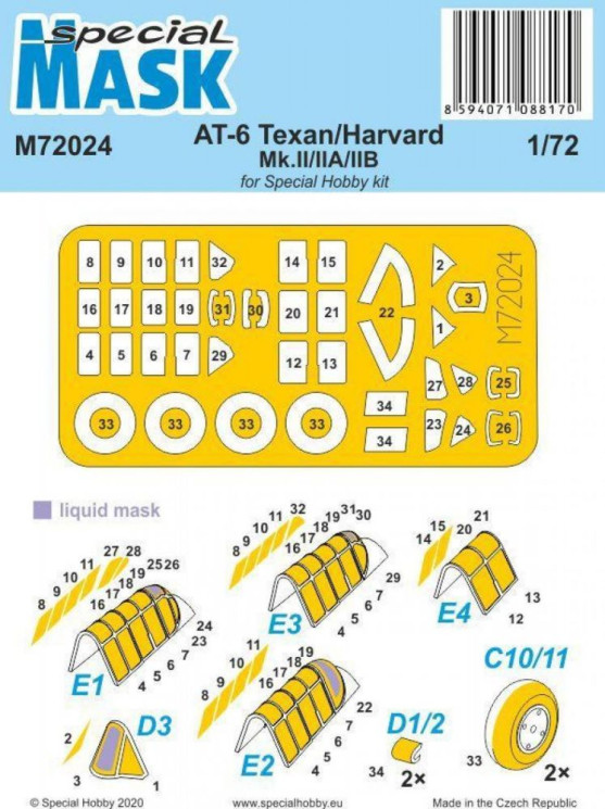 100-M72024 AT-6 Texan/Harvard Mk.II/IIA/IIB Mask 1/72