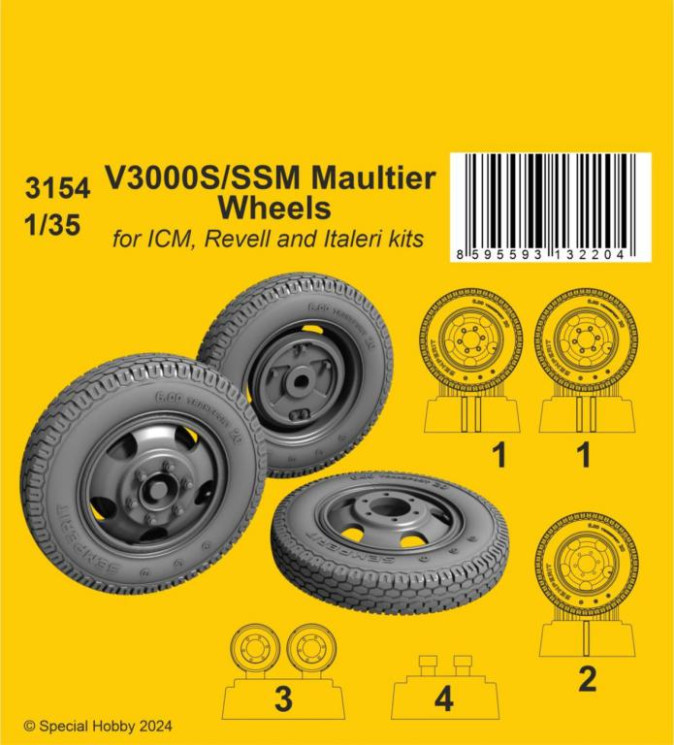 3154 V3000S/SSM Maultier Колеса 1/35 / для ICM