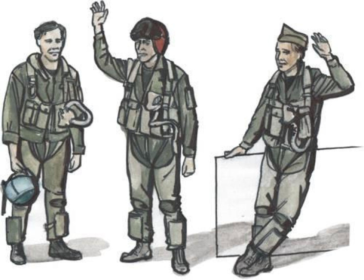 129-F72222 US modern jet pilots (3 pcs) 1/72
