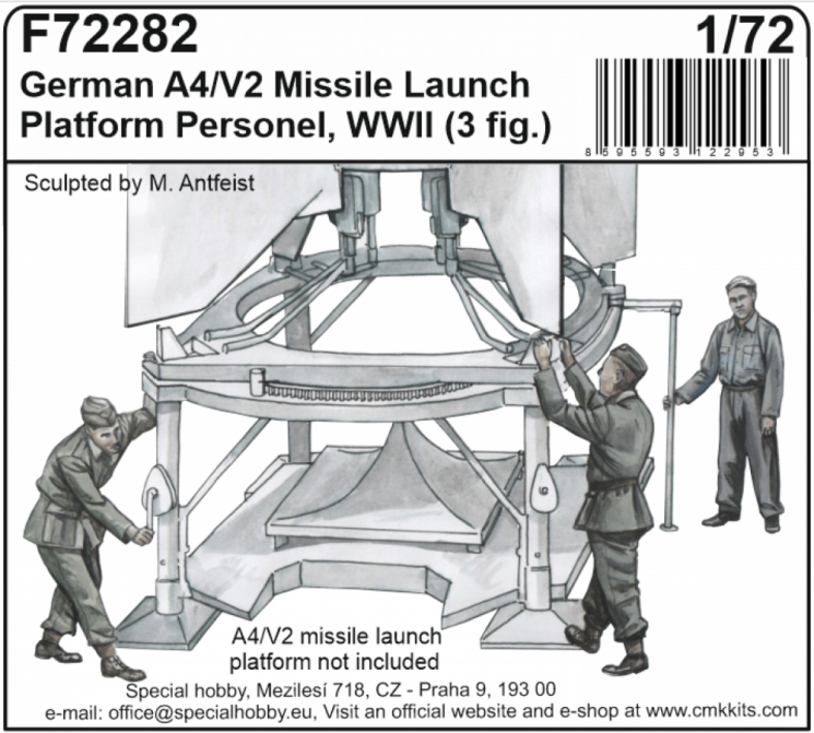 129-F72282 German A4/V2 missile launch platform personne 1/72