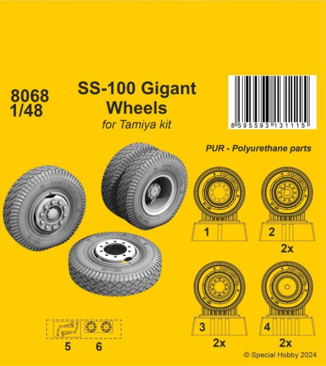 8068 SS-100 Gigant Wheels 1/48 / for Tamiya kits