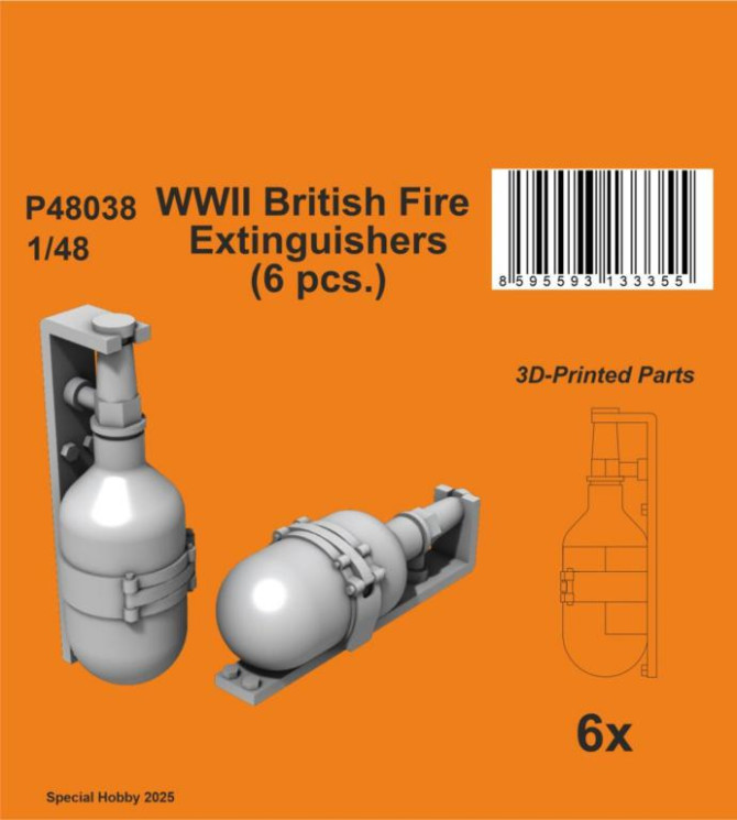 P48038 Вогнегасники британської армії Другої світової війни 1/48 (6 шт.)