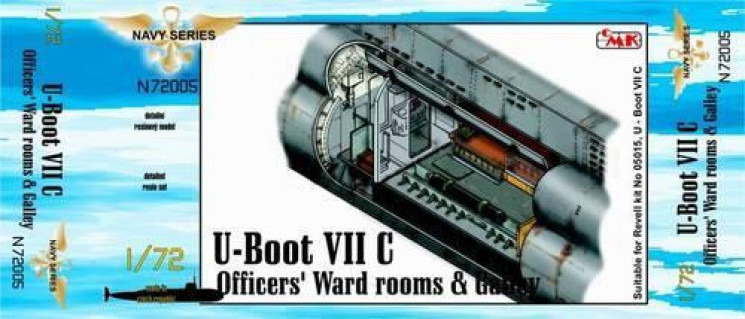 N72005 U-Boot VII C Офіцерська кімната та камбуз 1/72