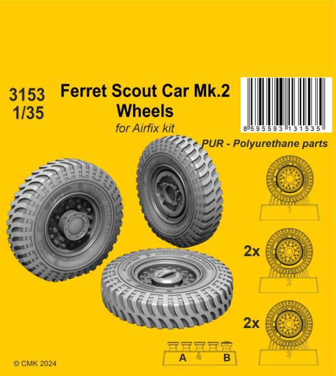 3153 Колеса Ferret Scout Car Mk.2 1/35 / для моделей Airfix