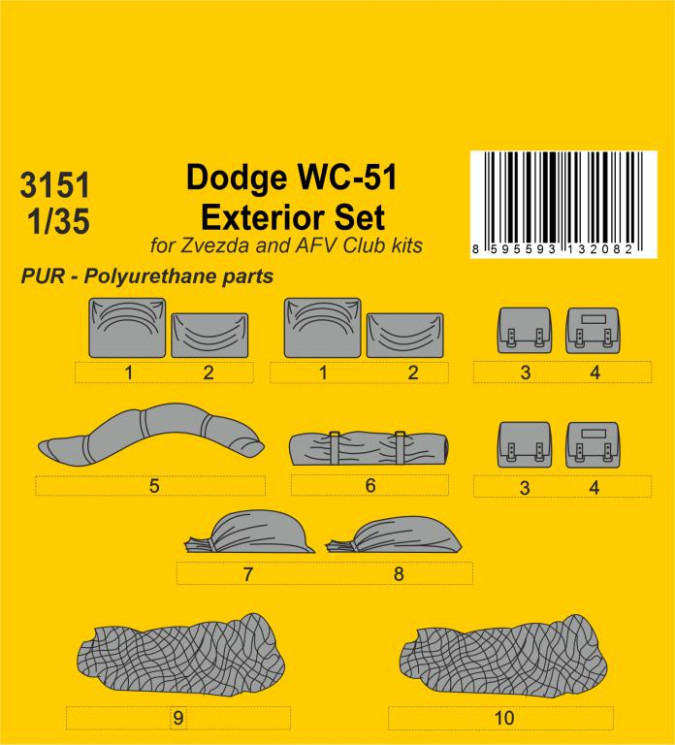 3151 Dodge WC-51 Запас і сидіння 1/35 / для Zvezda та інших