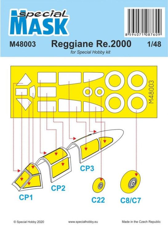 100-M48003 Reggiane Re 2000 Mask 1/48