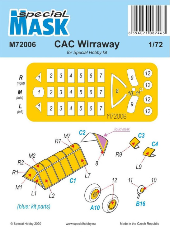 100-M72006 CAC Wirraway Mask 1/72