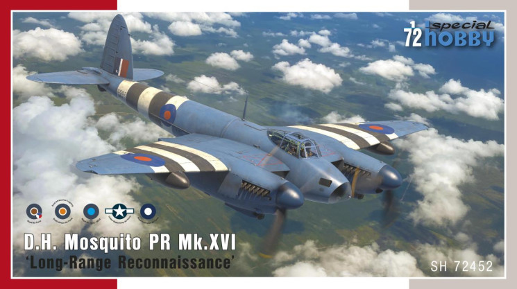 SH72452 DH. Mosquito PR Mk.XVI Далекорозвідувальний варіант 1/72
