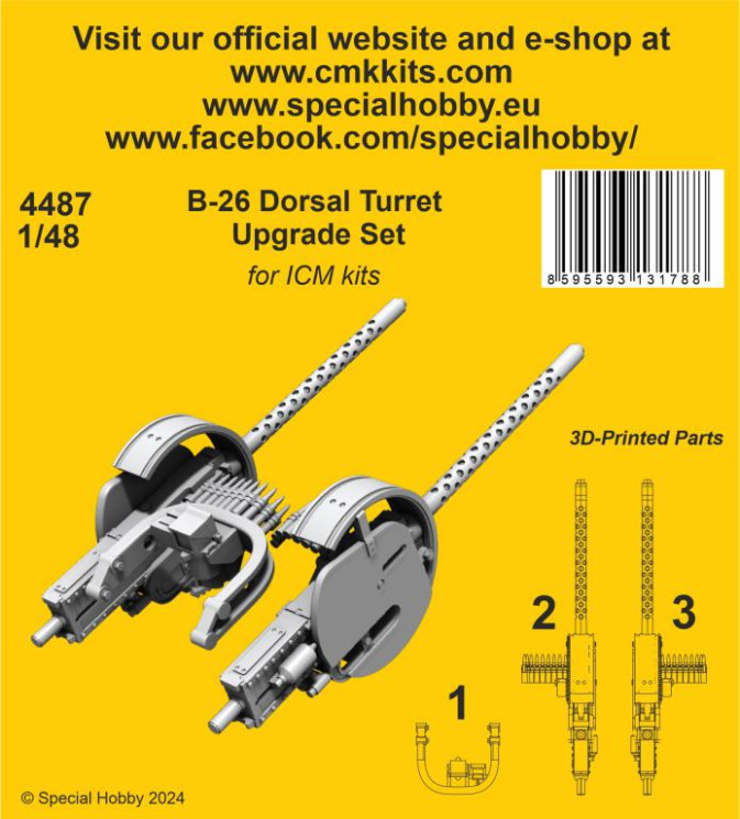4487 B-26 Верхня турель Модернізація 1/48 / для ICM
