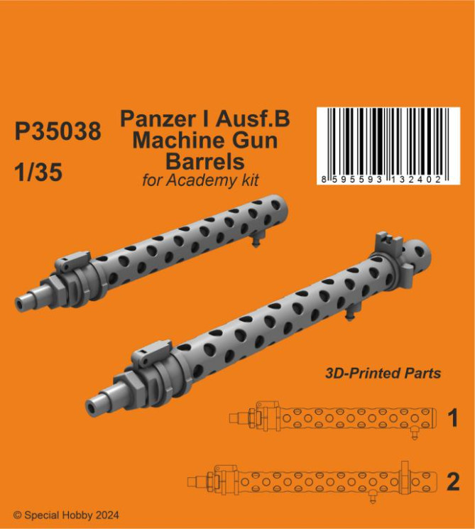 P35038 Panzer I ausf.B Стволи кулеметів 1/35 / для Academy