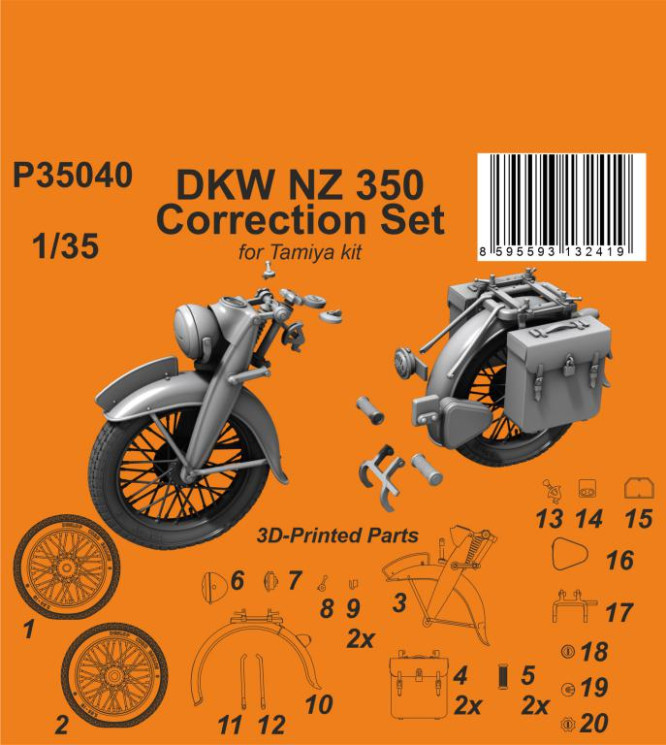 P35040 DKW NZ 350 Комплект корекції 1/35 / для Tamiya