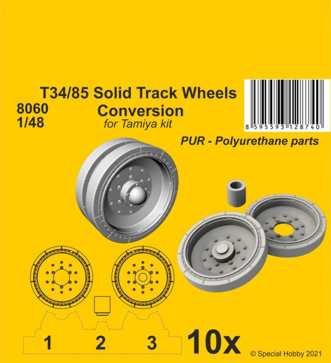 129-8060 T34/85 Solid Track Wheels Conversion Set 1/48