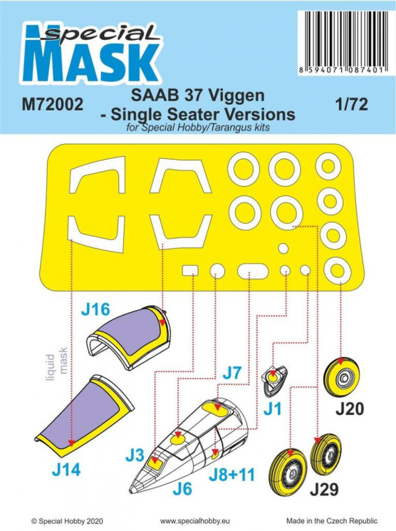 M72002 Маски SAAB 37 Viggen одномісний  1/72