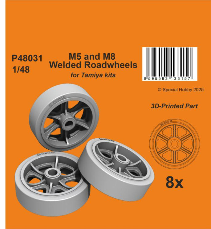 P48031 Колеса M5 і M8 (зварні) 1/48 / для Tamiya