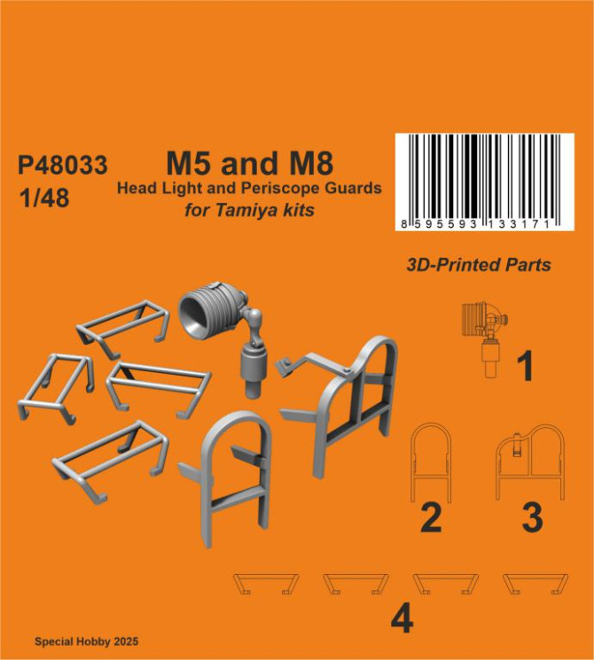 P48033 Захист фар і перископів M5 та M8 1/48 / для моделей Tamiya