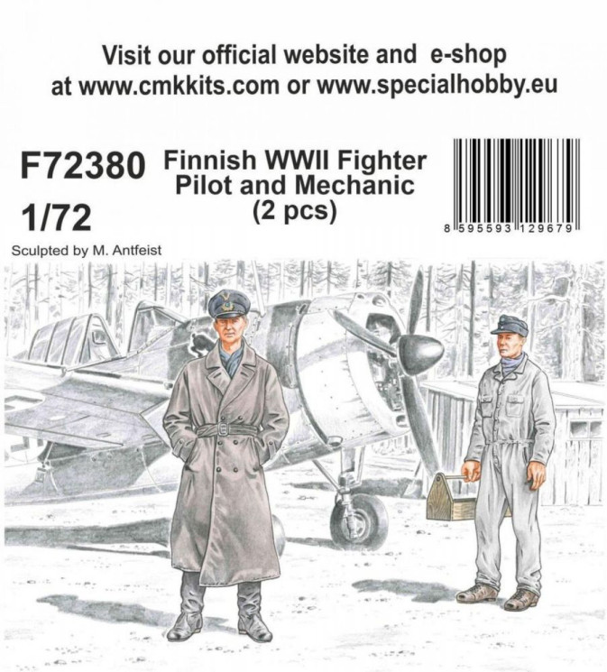 F72380 Фінський льотчик-винищувач і механік Другої світової війни 1/72