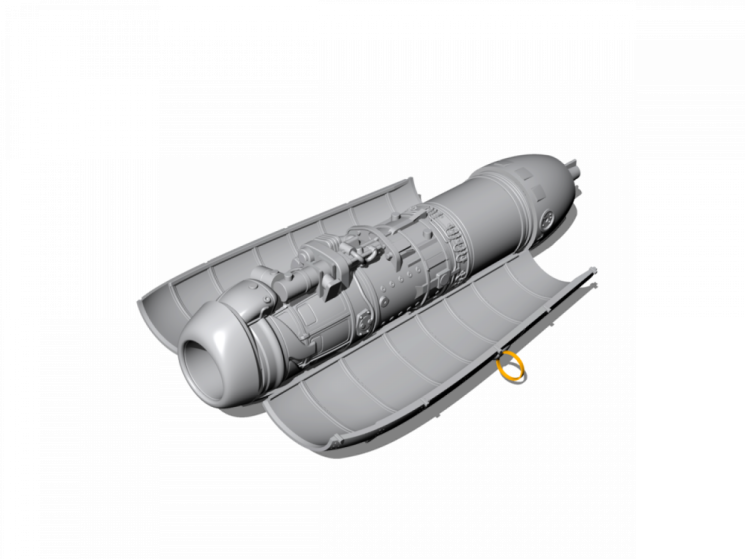 7443 Heinkel He 162A Двигун (реактивний двигун BMW 003)  1/72