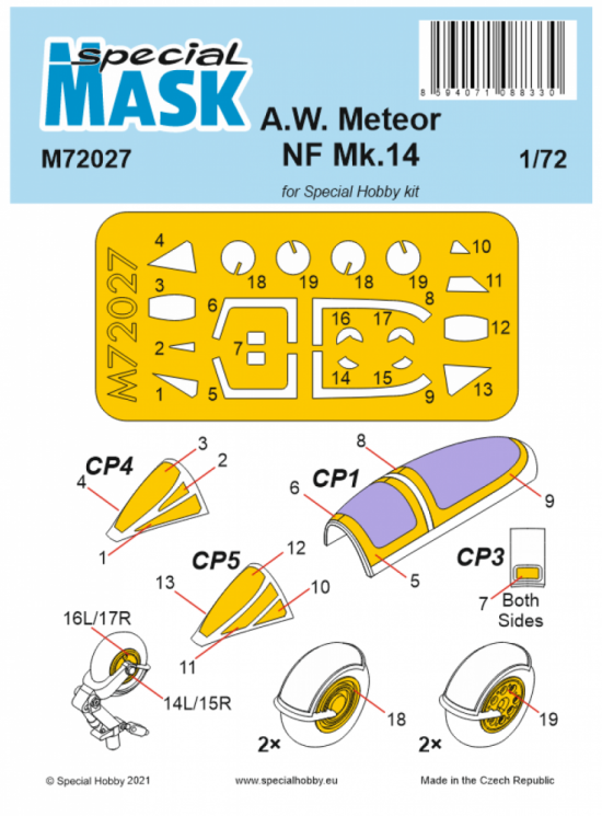 M72027 Маски A.W. Meteor NF Mk.14  1/72