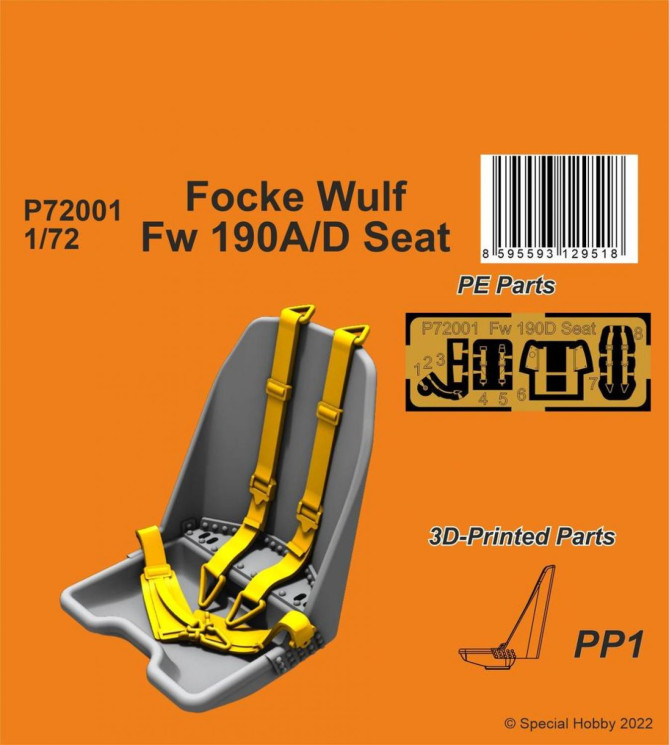 129-P72001 Focke Wulf Fw 190A/D Seat 1/72