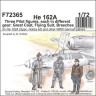 129-F72365 He 162 - Three Pilot figures, each in different gear: Great Coat, Flying Suit, Breeches 1/72