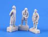 129-F72365 He 162 - Three Pilot figures, each in different gear: Great Coat, Flying Suit, Breeches 1/72