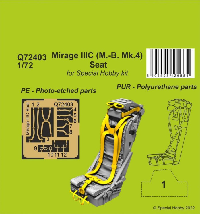 Q72403 Mirage IIIC (M.-B. Mk.4) Крісло 1/72