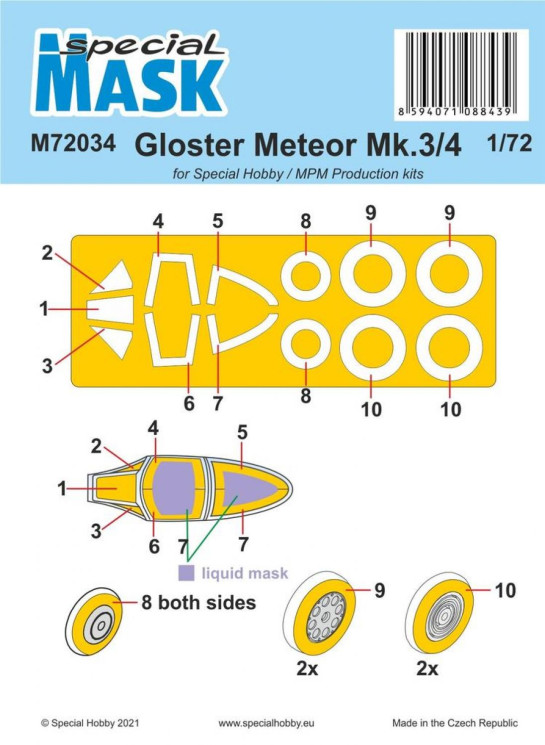 M72034 Маски Gloster Meteor Mk.3/4  1/72