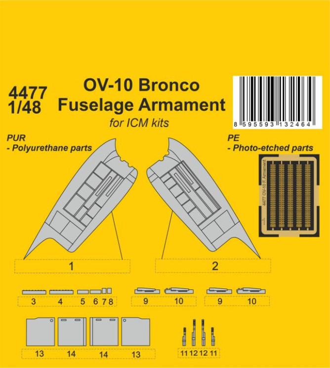 4477 OV-10 Bronco Fuselage Armament 1/48 / for ICM kit