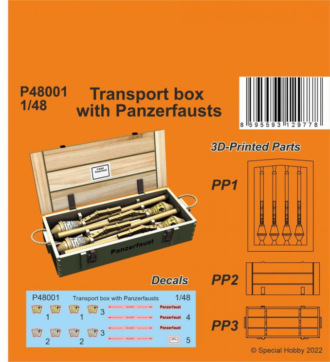 P48001 Транспортний ящик з Panzerfausts 1/48