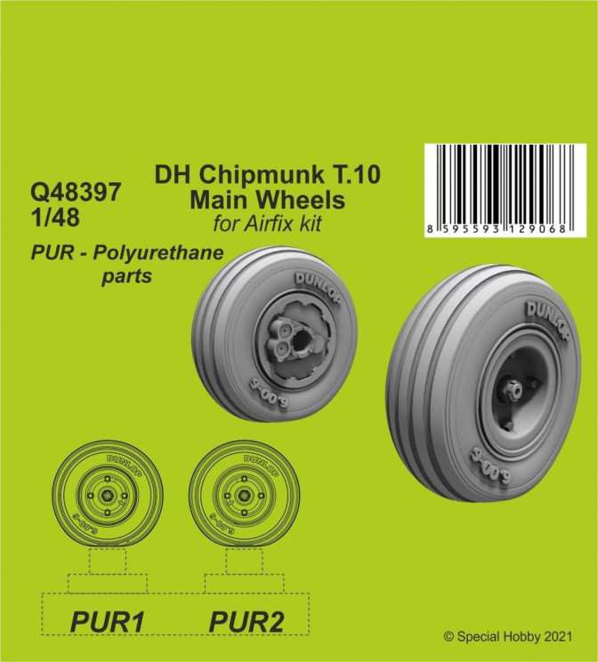 Q48397 DH Chipmunk T.10 Основні колеса 1/48